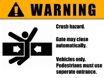 Safe Operating Procedure – Sliding Gate 3 Warning